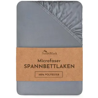 NatureMark Spannbettlaken Mikrofaser-Polyester 120 x 200 cm Grau