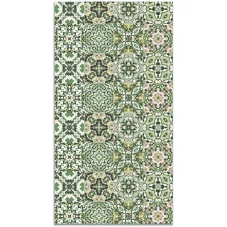 Panorama Vinylteppich - Modell Orientalische Grün Hydraulik Fliesen - 60x110 cm - Verschiedene Größen - Deko Küche, Läufer und Outdoor