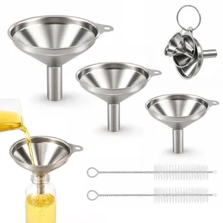 Edelstahl Trichter,3 Stück Mini Trichter Küche,Stapelbarer Kleiner | Marmeladentrichter Mini Küche Strainer Kleiner für Übertragen von Flüssigkeit,Kochölen,Pulver