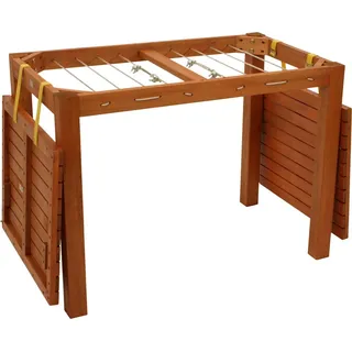 DEGAMO Gartentisch mit Wäscheständerfunktion 100 x 60 x 75 cm Eukalyptus geölt