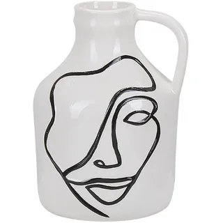 Beliani Blumenvase Weiß