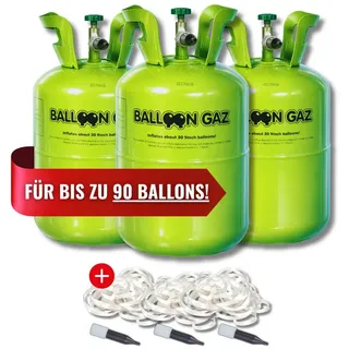 Folat Helium Ballongas Heliumflasche für bis zu 90 Luftballons - Helium, XXL-Set für Hochzeit, Geburtstag, Party – für bis zu 90 Luftballons