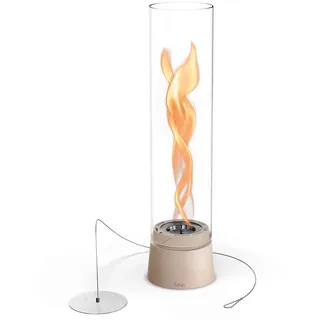 höfats Tischfeuer SPIN air (Packung, rauchfreie Tischfeuerstelle für Indoor und Outdoor), Feuerschale mit Flammenwirbel für Tischdeko, wärmende Feuersäule braun Ø 12 cm