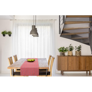 FILU Tischläufer 40 x 220 cm Rot/Weiß kariert (Farbe und Größe wählbar) - hochwertig gefertigter Tischläufer aus 100% Baumwolle im skandinavischen Landhaus-Stil