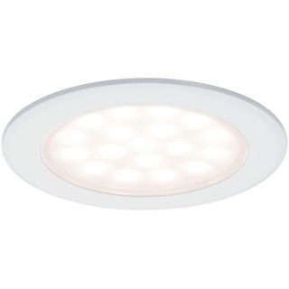 Paulmann 99921 LED Möbelleuchte Einbauleuchte rund incl. 2x2,5 Watt Schrankleuchte Weiß matt Schranklicht Aluminium, Kunststoff Küchenlampe 3000 K