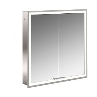 Emco prime Unterputz-Lichtspiegelschrank 949706371 600x730mm, 2-türig, aluminium/weiss