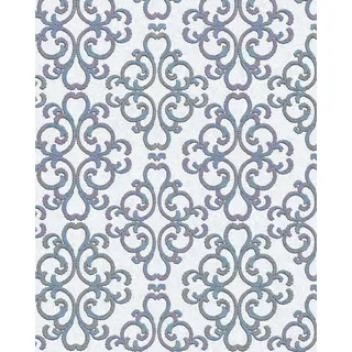 EDEM Barock Tapete 0,53 m x 10 m 5,33 m2 Weiß/Türkis/Lila 85037BR30