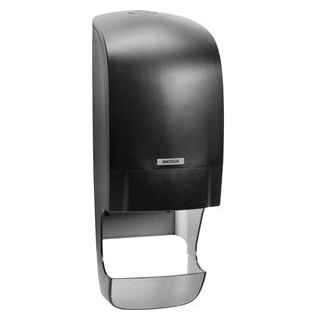 Katrin Toilettenpapierspender 92049, schwarz, Hülsenfänger, Kunststoff, für 2 Mini Jumbo Rollen