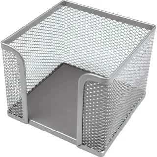 helit H2518400 - Zettelbox „the cube network“, silber | Notizzettelspender für Schreibtisch, Büro und Empfang