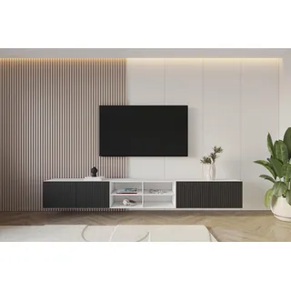 altdecor NOA-2 Lowboard 300 cm Schwarz/Weiß Holz