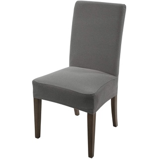 Caleffi - Quadrotto-Stuhlhussen Melange, einfarbig, 1-Sitzer, Grau