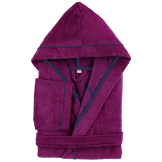 PANA® Frottier Unisex Baumwolle Bademantel mit Kapuze • Saunamantel • Damen Bademantel • Herren Bademantel mit Kapuze • bathrobe men • weiches Material • knielang