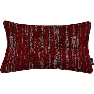 McAlister Textiles Strukturierter Chenille | Sofakissen mit Füllung | 40 x 60 cm in Rot | Deko Kissen für Sofa, Couch, Sessel mit metallischem Glanz
