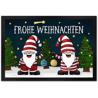 trendaffe - Frohe Weihnachten Fußmatte XL mit Wichtel Motiv