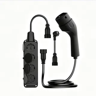 VOBOR Typ 2 Auf Schuko Adapter, 3,3KW 220V 16A Bidirektionales EV Ladegerät mit V2L Funktion,1-Zu-4-Europäischer Steckdosenverteiler, 3M Entladekabel Stecker Fahrzeug Zum Laden Entlader