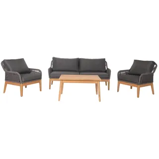 Mendler Gartengarnitur HWC-H56b Lounge-Set dunkelgrau