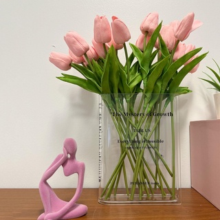 Wekuw Book+Vase Buchform Vase aus Acryl Transparente Vase Dekoration Klare Buchvase Flower Book Vase Book Shaped Vase Eignet Sich für Heimdekorationen Wie Esstische, Schlafzimmer, Büros Usw