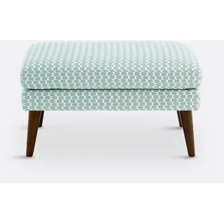 Polsterhocker Séméon, Polyester Türkis/weiss