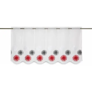 Clever-Kauf-24 Nach Maß Scheibengardine Rawlins rot Höhe 45/60cm Bistro Store Kurzgardine (Höhe 45cm)