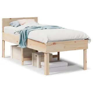 vidaXL Massivholzbett 90 x 190 cm beige