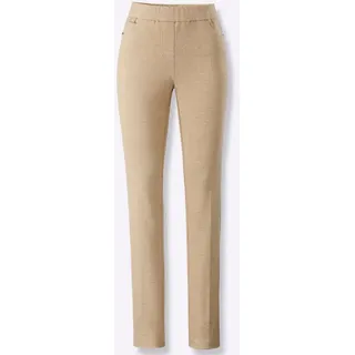 Stehmann Jerseyhose Hose Innenbeinlänge ca. 74 cm beige|braun 36