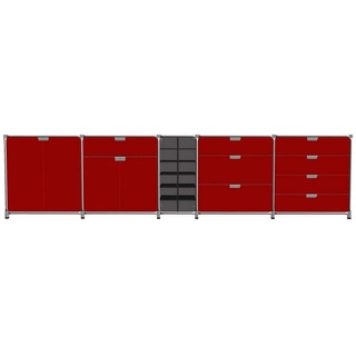daslagerhaus living Sideboard »Sideboard System 180 matt rot 327*79,5*46 cm« rot