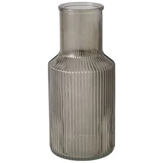 BOLTZE GRUPPE GmbH Dekovase Gestreifte Glasvase MISAM, 22 cm (einzeln) grau