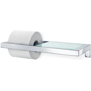 BLOMUS Toilettenpapierhalter, MENOTO- WC-Rollenhalter aus poliertem Edelstahl, praktische (Telefon-) Ablage, Klopapierhalt