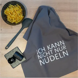 17;30 HOME 17;30 Geschirrtuch, Ich kann nicht nur Nudeln, umweltfreundlich, schwarz-weiß, 50x70 cm