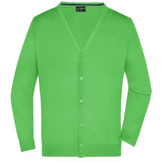 James & Nicholson Strickweste Herren Weste mit V-Ausschnitt JN661 leichtes Baumwoll-Strickgewebe grün S