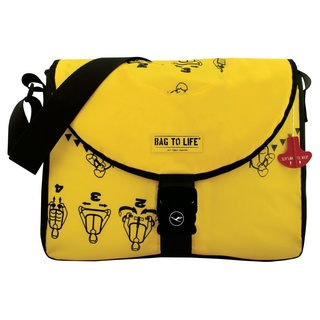 Bag to Life Messenger Bag Runway Messenger Bag, aus recyceltem Material gelb|schwarz