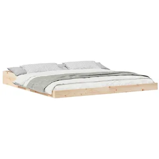 SDWEHBJ 200 x 220 cm Bettgestell aus massivem Kiefernholz, Natur, 223,5 x 203,5 x 24 cm, Plattformdesign