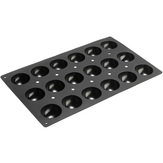Lurch 67202 FlexiGastro Backform aus 100% BPA-freiem Platin Silikon 18er Halbkugeln, schwarz, 53 x 32,5 cm, Gastronomie
