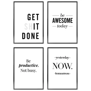 Heimlich – Poster-Set – 4 Stück A3 / 30 x 42 cm – Premium-Poster – ungerahmte Drucke – moderner Stil – Motivation