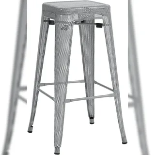 DELUKE® Barhocker SEOUL - Silber, Metall | Barhocker ohne Lehne Barstuhl Tresenhocker Tresenstuhl Kneipenhocker Kneipenstuhl