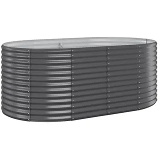 vidaXL Hochbeet Pulverbeschichteter Stahl 175 x 100 x 68 cm Anthrazit