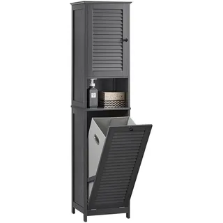 SoBuy BZR124-DG Hochschrank 40 x 37 x 170 cm Dunkelgrau Holz
