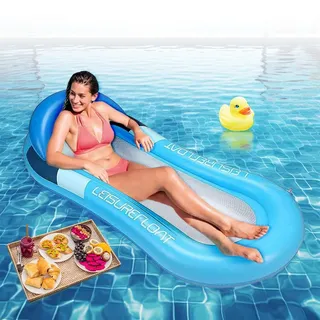 Udbrud Aufblasbare Wasserhängematte, Luftmatratze Pool Hängematte mit Mesh Tragbare Aufblasbares Schwimmender Pool Float Aufblasbar Wasser Hängematte für Sessel Matratzen Sitz Schwimmmatratze