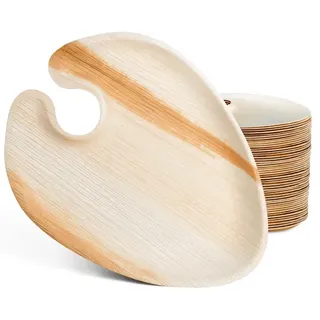 Cocktailplate, Palmblatt-Teller mit Weinglas-Halterung, 24 x 17,5 cm: 20 Stück (1 Pack)