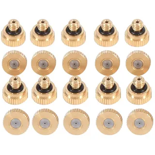 20 Stück Messing-Nebeldüsen, (0,4 mm), 10/24 UNC, Wasservernebler-Teile, Nebeldüsen, Nebel-Ersatzkopf Heavy Duty Nebeldüse Wasser Mister Teile Nebel Düsen für Terrassen-Nebelsystem, Außenkühlsystem