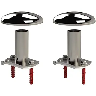 well2wellness® Edelstahl Poolleiter Flanschmontageset (Paar) in V4A Ø40mm / Modell 66 (664422)