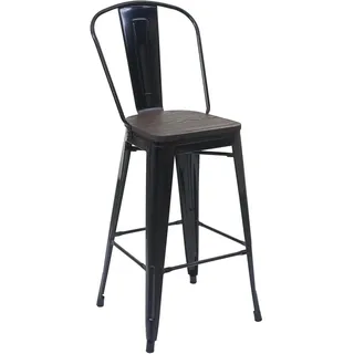 MCW Barhocker A73 Holz-Sitzfläche 0 x 0 cm Schwarz