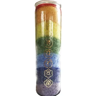 CrystalGemsStore Chakra-Kerze, 100 Stunden, reines Aroma mit ätherischen Ölen