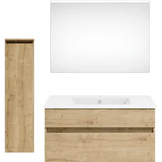 Puris Badezimmer Get2You, Eiche, Holzwerkstoff, 2 Schublade(n) Schubladen, 122 cm, Goldenes M, Made in Germany, hängend, Badezimmer, Badmöbelsets & Badmöbelserien, Badmöbel-Set