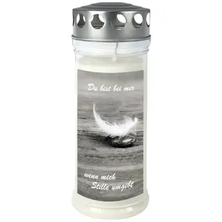 Ebersbacher Kerzenfabrik Gedenkkerze Feder/Stein 75 x 210 mm transparent