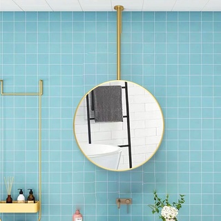 RTY-SC Große runde Spiegel Metall gerahmt dekorative Spiegel für Wand, hängender Spiegel, Badezimmer-Waschtischspiegel, kreisförmiger Wandspiegel für Eingabes, Waschräume, Deckenmontage, Gold