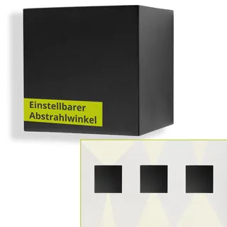 INNOVATE LED Wandleuchte Aussen Schwarz Cube [3200K IP54 12W 450lm Abstrahlwinkel Einstellbar] Up and Down Leuchten Aussen Wandleuchte Innen I LED Wandlampe Innen Aussenlampe Wand I Außenlampe Wall