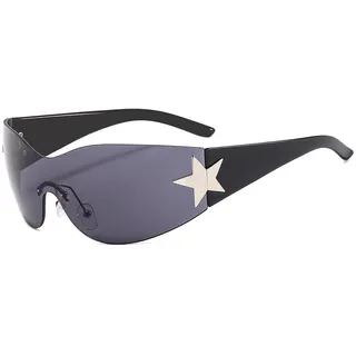 Povanjer Randlose Y2K Sonnenbrille | Rahmenlose Y2K-Sonnenbrille zum Umwickeln,Fashion Y2k Sport Shades UV400 Brillen für den Außenbereich