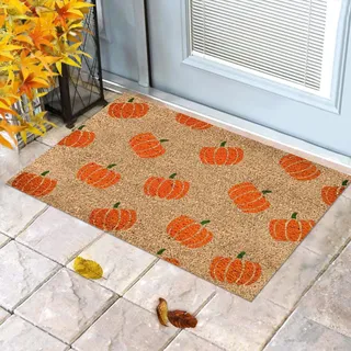 Welcome Fall Fußmatte Dekorative KürbisFußmatte Dekorative Fußmatte Bodenmatte HerbstFußmatten Outdoor Willkommen Türmatte Thanksgiving Teppich Rutschfest Halloween Türmatte Bodenmatte (E-A, 40x60cm)