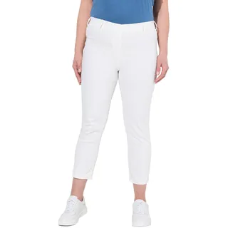 Ulla Popken Damen große Größen Übergrößen Plus Size 7/8-Jeggings Sienna, Elastikbund, schmales Bein White Denim 58 839959200-58 - 48W / 32L
